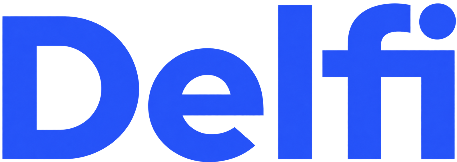 Delfi Blue Wordmark on Transparent Background